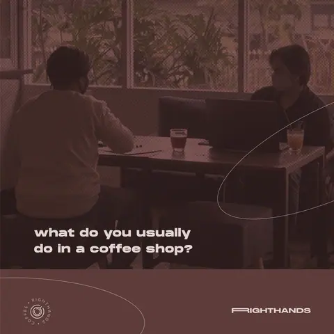 Righthands post: What do you usually do in a coffee shop?